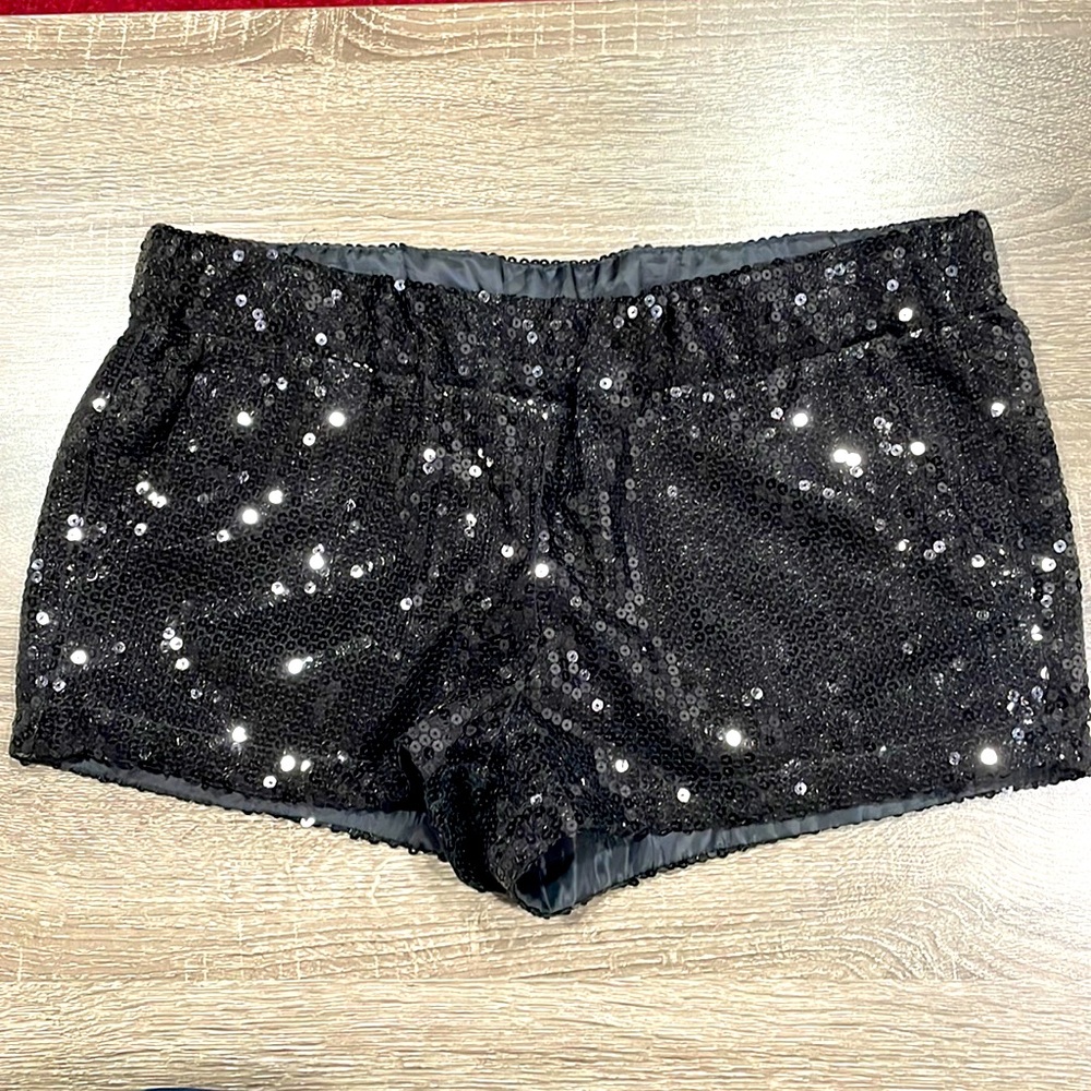 Cute Black Sequins Shorts